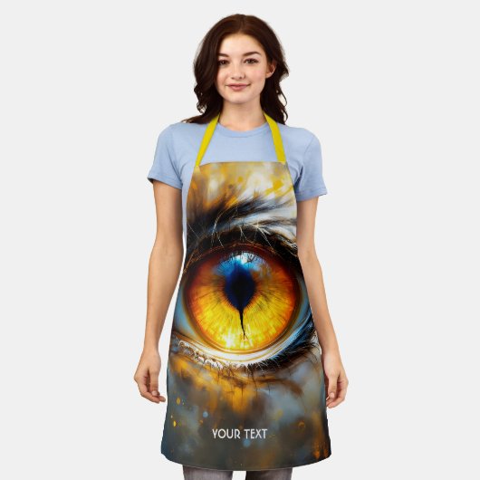 Fantasy Schattige Tijger Oranje Oog Schort (Gedragen)