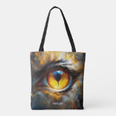 Fantasy Schattige Tijger Oranje Oog Tote Bag (Achterkant)