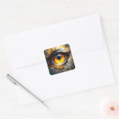 Fantasy Schattige Tijger Oranje Oog Vierkante Sticker (Envelop)