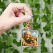 Fantasy Schattige Tijger Oude Man Sleutelhanger (Hand)