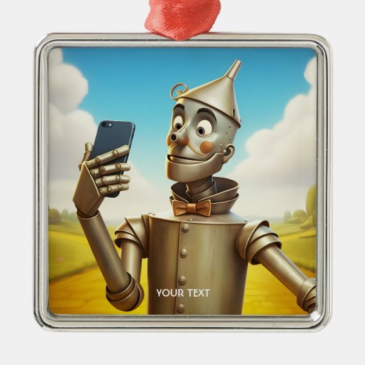 Fantasy Schattige Tin Man Road Metalen Ornament (Voorkant)