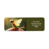 Fantasy Schattige Tiny Baby Dragon Etiket (Voorkant)