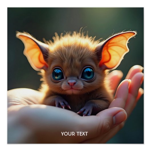 Fantasy Schattige Tiny Bat Hand Perfect Poster (Voorkant)