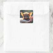 Fantasy Schattige Tiny Bat Hand Vierkante Sticker (Tas)