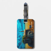 Fantasy Schattige Tractor Moon Field Bagagelabel (Achterkant verticaal)