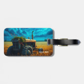 Fantasy Schattige Tractor Moon Field Bagagelabel (Achterkant horizontaal)