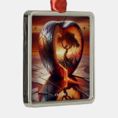 Fantasy Schattige Tree Apple Fire Metalen Ornament (Rechts)