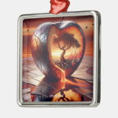 Fantasy Schattige Tree Apple Fire Metalen Ornament (Links)