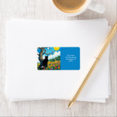 Fantasy Schattige Tree Cat Flowers Etiket (Insitu)