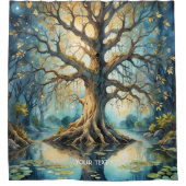 Fantasy Schattige Tree Swamp Night Douchegordijn (Voorkant)