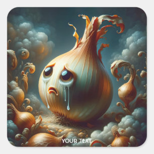 Fantasy Schattige Triest Huilen Ui Vierkante Sticker