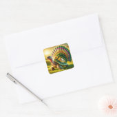 Fantasy Schattige Turkije Turtle Mix Vierkante Sticker (Envelop)
