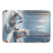 Fantasy Schattige twee Baby vossen Badmat (Voorkant)