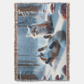 Fantasy Schattige twee Baby vossen Deken (Voorkant Verticaal)