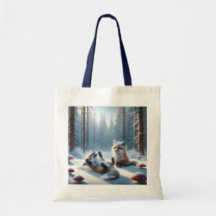Fantasy Schattige twee Baby vossen Tote Bag