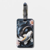 Fantasy Schattige Twee Koi Vissen Bagagelabel (Achterkant verticaal)