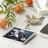 Fantasy Schattige Twee Koi Vissen Sleutelhanger (Zijkant)