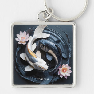 Fantasy Schattige Twee Koi Vissen Sleutelhanger