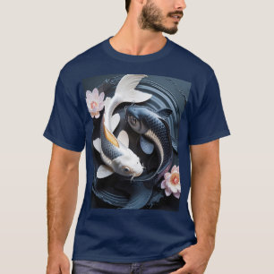 Fantasy Schattige Twee Koi Vissen T-shirt