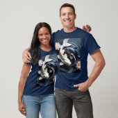 Fantasy Schattige Twee Koi Vissen T-shirt (Unisex)