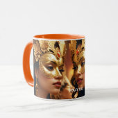 Fantasy Schattige Twee Masker Dames Mok (Voorkant links)