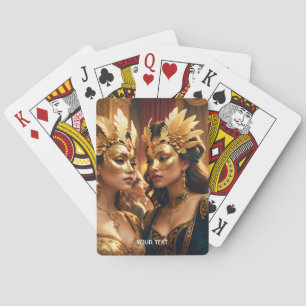 Fantasy Schattige Twee Masker Dames Pokerkaarten