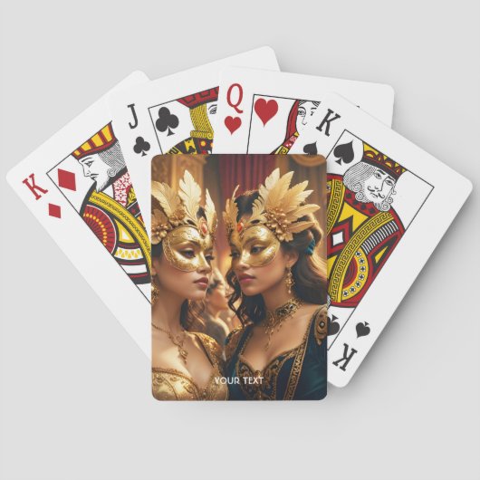 Fantasy Schattige Twee Masker Dames Pokerkaarten (Achterkant)