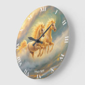 Fantasy Schattige Twee Paarden Golf Grote Klok (Hoek)