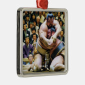 Fantasy Schattige Twee Sumo Wrestlers Metalen Ornament (Rechts)