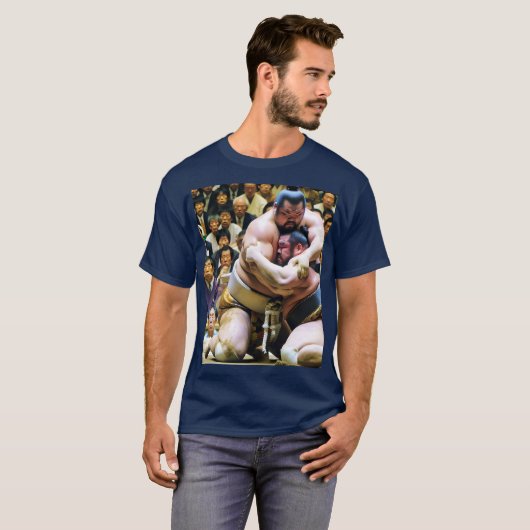 Fantasy Schattige Twee Sumo Wrestlers T-shirt (Voorkant volledig)