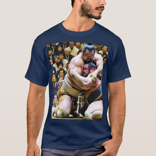 Fantasy Schattige Twee Sumo Wrestlers T-shirt (Voorkant)