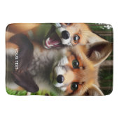 Fantasy Schattige Two Foxes Forest Badmat (Voorkant)