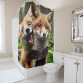 Fantasy Schattige Two Foxes Forest Douchegordijn (In situ)