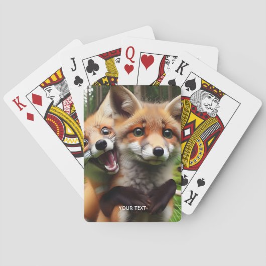 Fantasy Schattige Two Foxes Forest Pokerkaarten (Achterkant)
