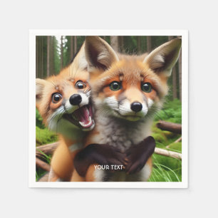 Fantasy Schattige Two Foxes Forest Servet