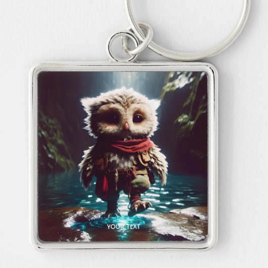 Fantasy Schattige Uil Adventurer Water Sleutelhanger (Voorkant)