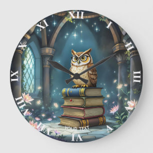 Fantasy Schattige Uil Brillen Boeken Grote Klok