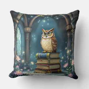 Fantasy Schattige Uil Brillen Boeken Kussen