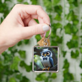 Fantasy Schattige Uil Brillen Bow Sleutelhanger (Hand)