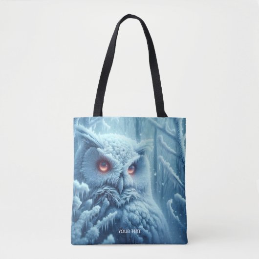 Fantasy Schattige Uil Sneeuwwinter Tote Bag (Voorkant)