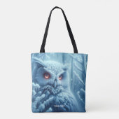 Fantasy Schattige Uil Sneeuwwinter Tote Bag (Achterkant)