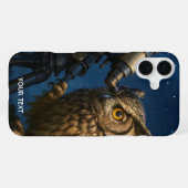 Fantasy Schattige Uil Telescope Night iPhone Hoesje (Achterkant horizontaal)