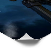 Fantasy Schattige Uil Telescope Night Perfect Poster (Hoek)