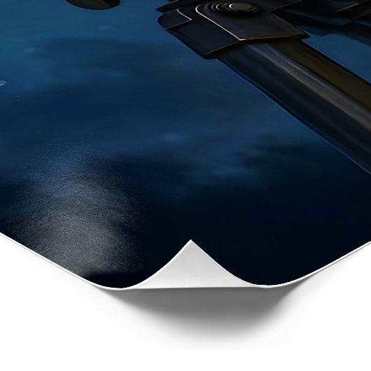 Fantasy Schattige Uil Telescope Night Perfect Poster (Hoek)