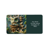 Fantasy Schattige Uil Tree House Etiket (Voorkant)