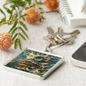 Fantasy Schattige Uil Tree House Sleutelhanger (Zijkant)