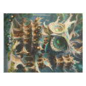 Fantasy Schattige Uil Tree House Tafelkleed (Voorkant (Horizontaal))