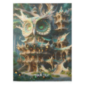 Fantasy Schattige Uil Tree House Tafelkleed (Voorkant)