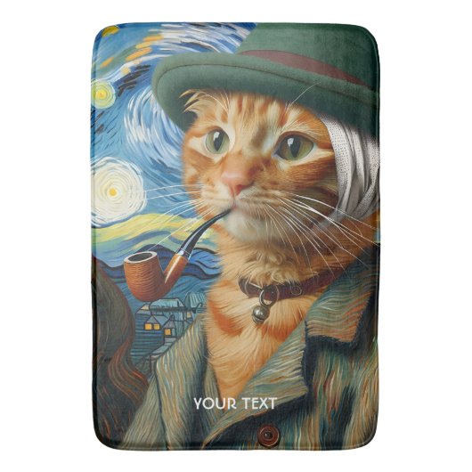 Fantasy Schattige Van Gogh Pet Badmat (Voorkant Verticaal)