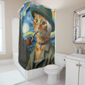 Fantasy Schattige Van Gogh Pet Douchegordijn (In situ)